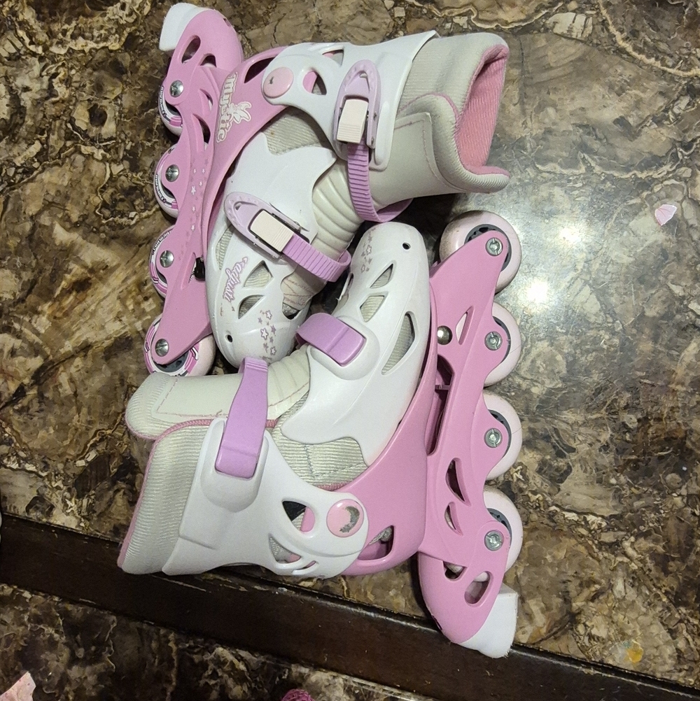 Mystic Pink and White Kids Roller Skates